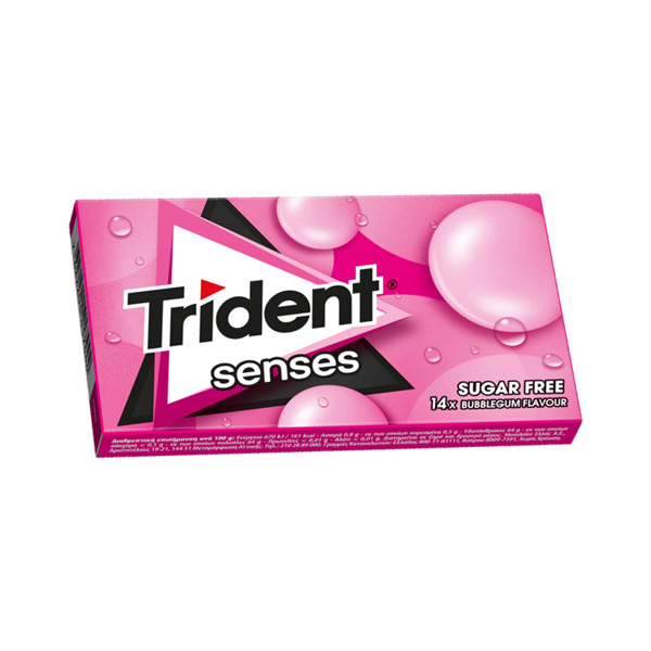 Trident senses tuggummi sugar free 14-bitar bubblegum flavour 