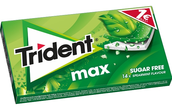 Trident max tuggummi sugar free 14-bitar spearmint  flavour 