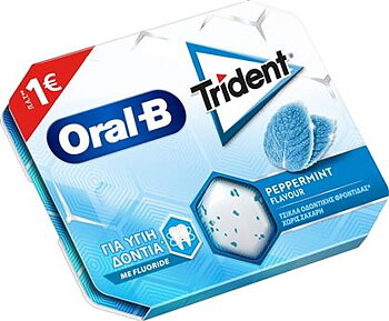 Trident Oral-B,tuggummi sugar free, peppermint  flavour 