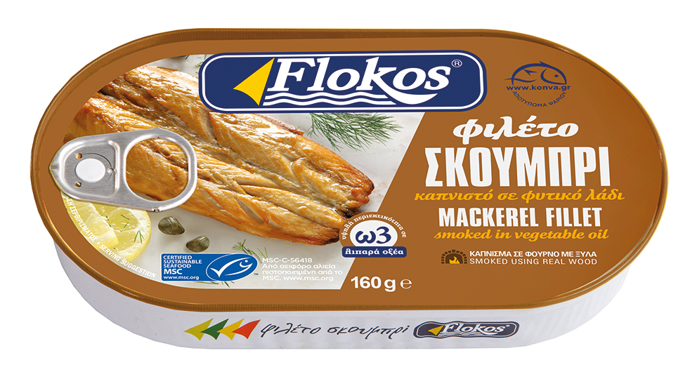 Rökt makrillfilé i vegetabilisk olja FLOKOS 150g