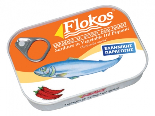 Kryddiga  sardiner i vegetabilisk olja FLOKOS 100g