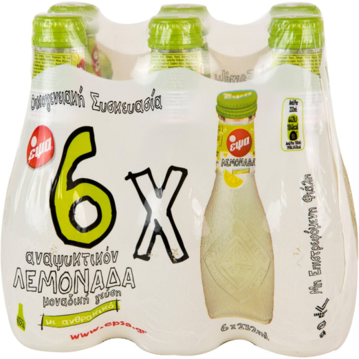epsa, lemonade 232ml, 6 pack