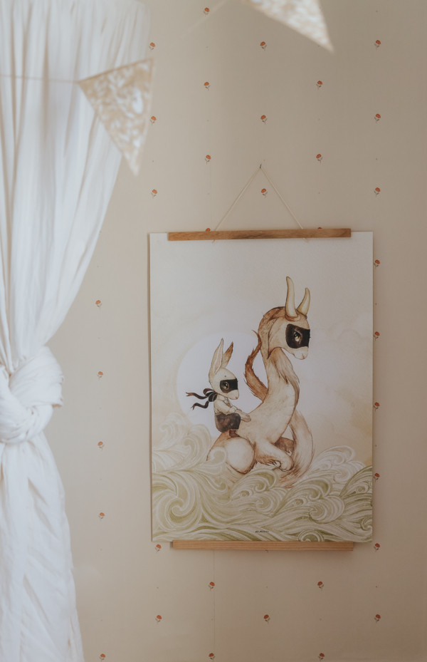 Mrs Mighetto -  Poster hängare, Wooden oak 51 cm - 2
