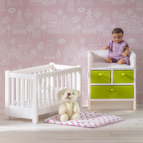 Lundby- Dockhusmöbler, Spjälsäng & skötbord - 4