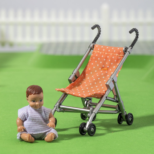 Lundby - Dockhusdockor, Bebis med paraplyvagn - 2