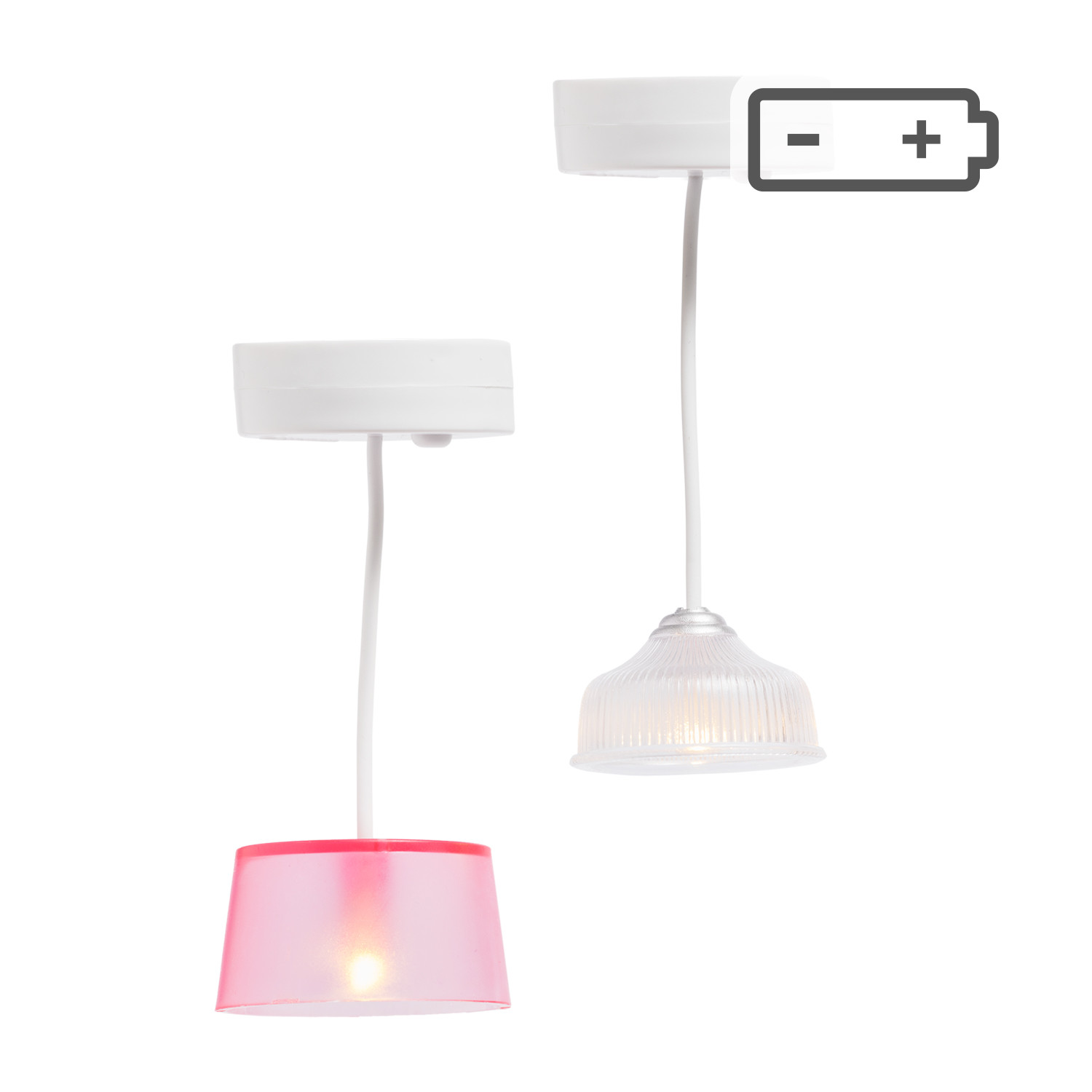 Lundby - Dockhusbelysning, 2 Taklampor Batteri