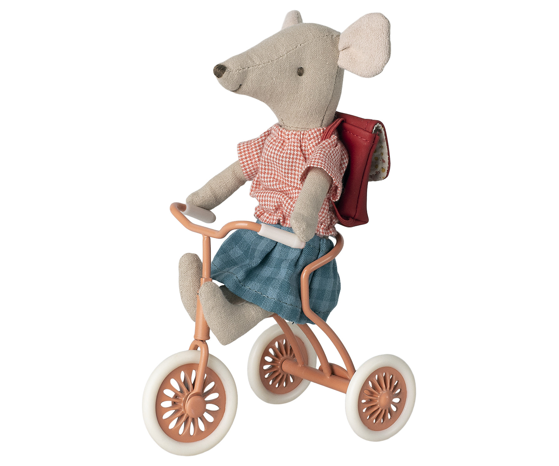 Maileg - Abri à tricycle Mouse, coral - 4