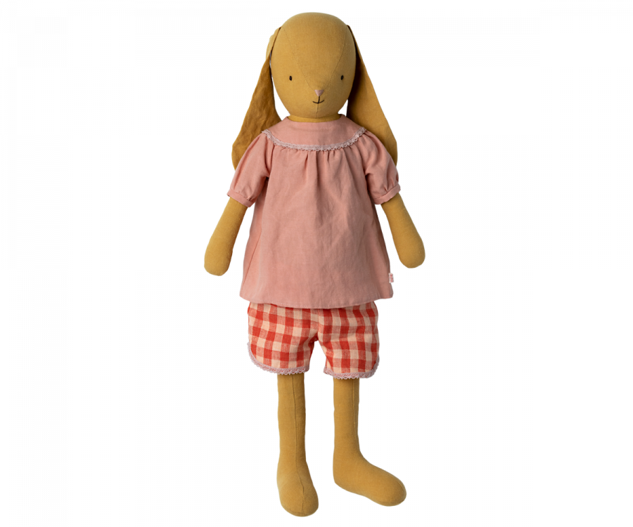 Maileg - Bunny size 5, Dusty yellow, Blouse and shorts