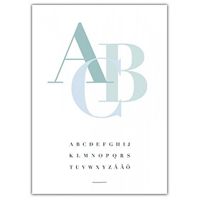 Frank & Poppy - Poster ABC Mint, 50x70 cm