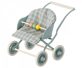 Maileg - Stroller, Baby mice - Mint