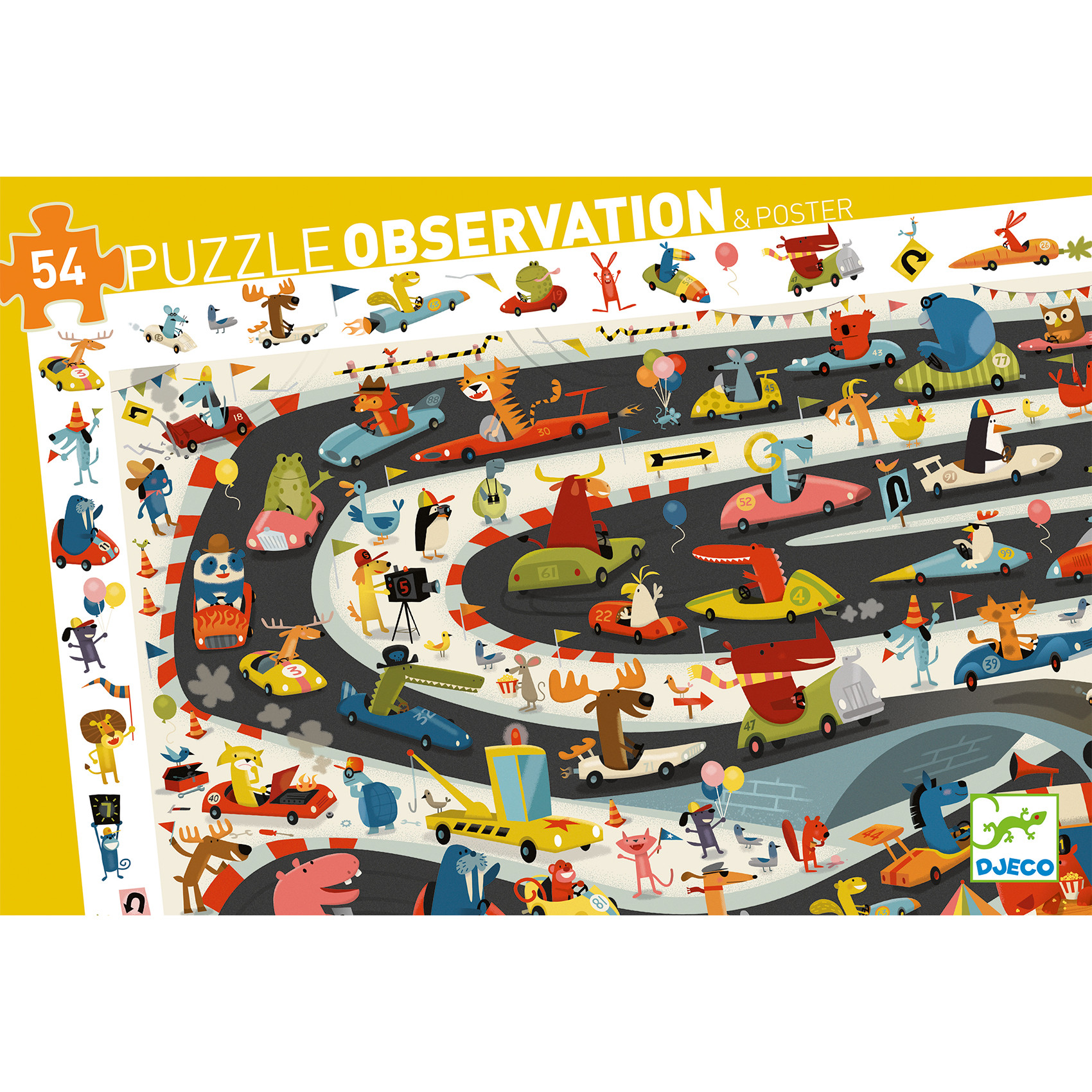 Djeco - Pussel Car Rally, 54 pcs - FSC MIX - 5