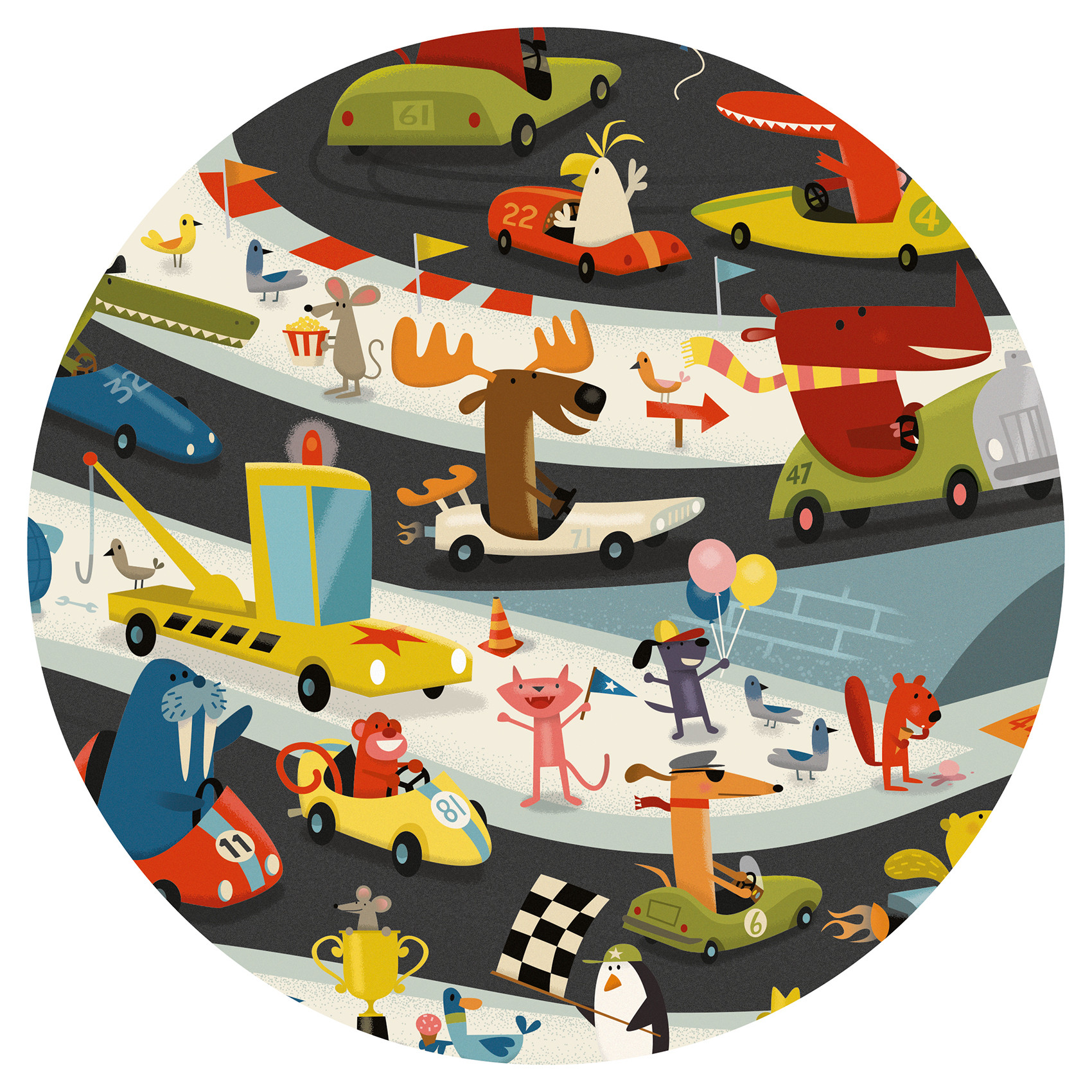Djeco - Pussel Car Rally, 54 pcs - FSC MIX - 2