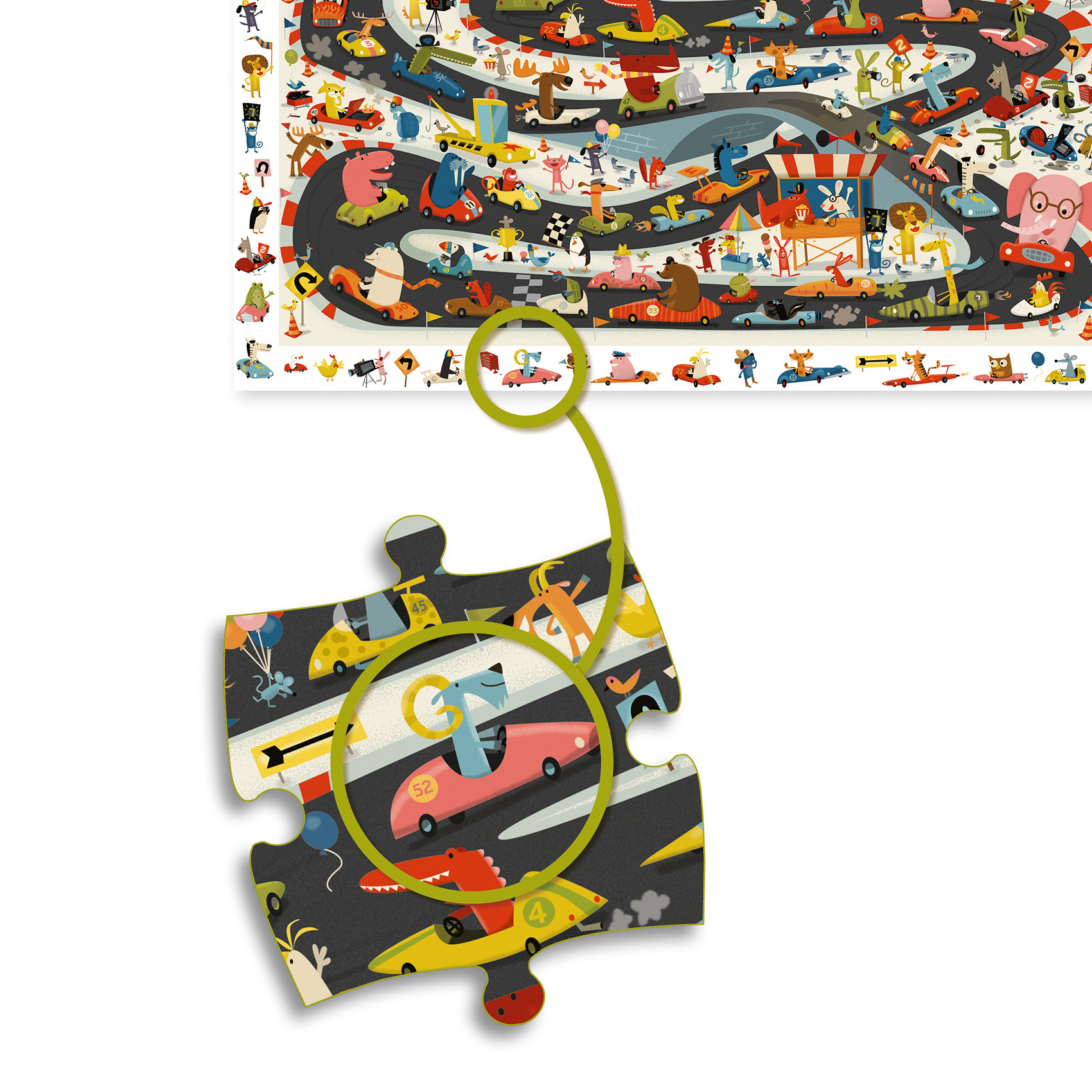 Djeco - Pussel Car Rally, 54 pcs - FSC MIX - 3