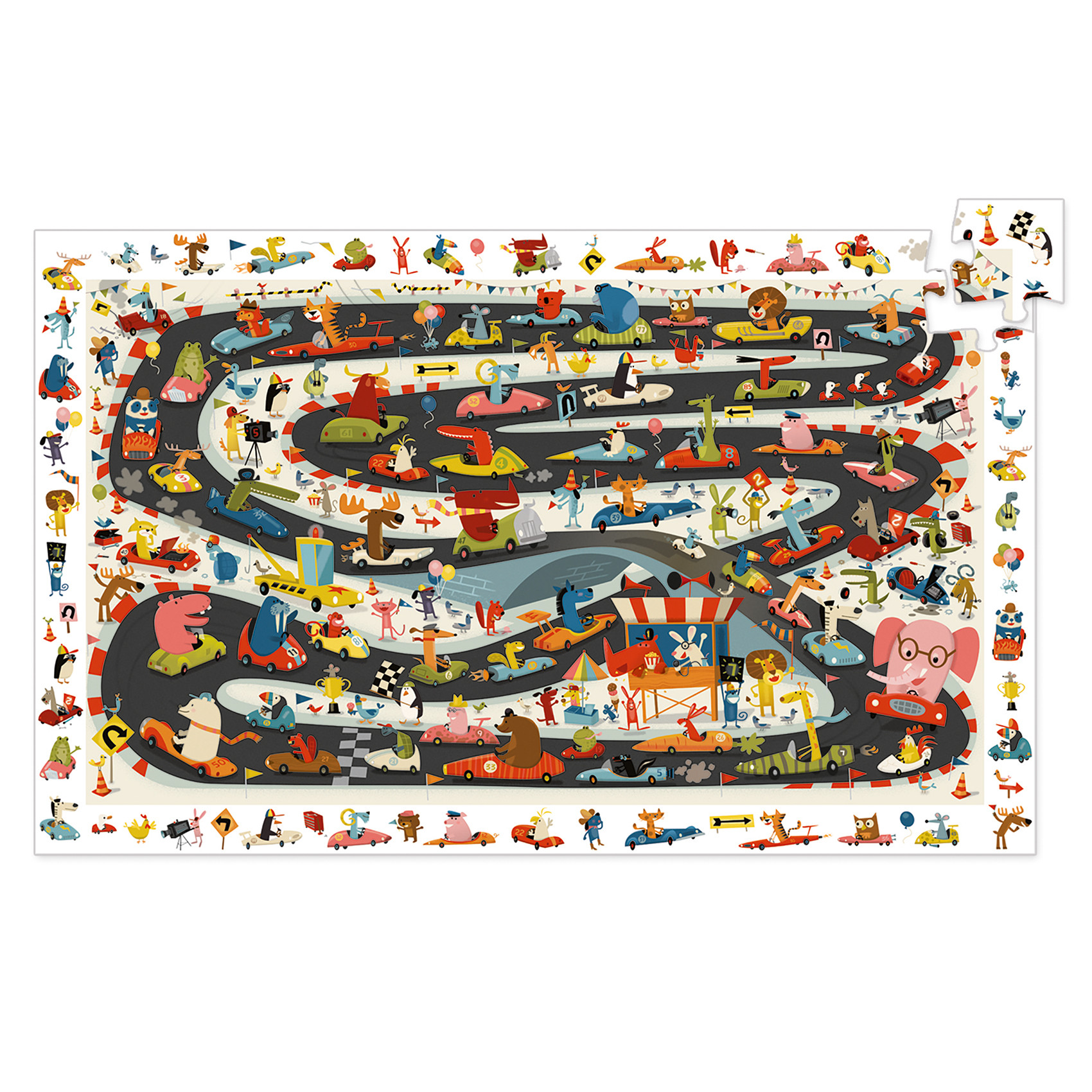 Djeco - Pussel Car Rally, 54 pcs - FSC MIX