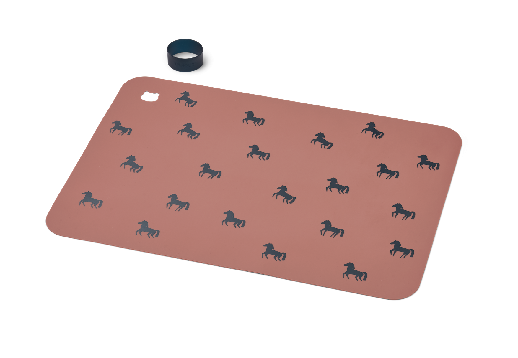 Liewood - Jude Printed Placemat, Horses / Dark rosetta - 2