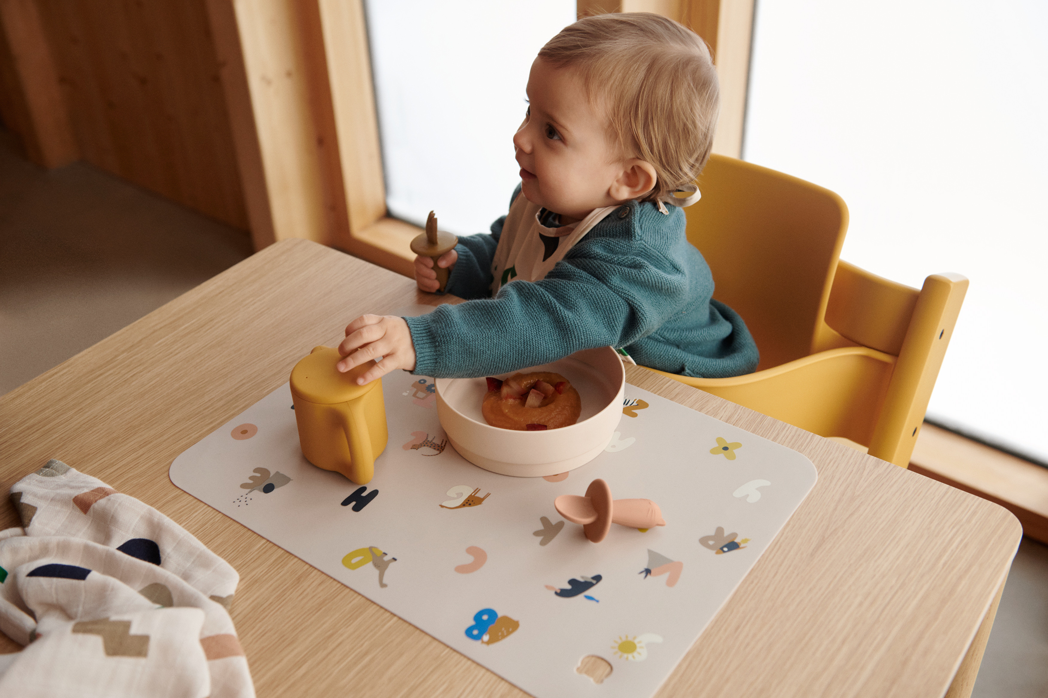 Liewood - Jude Printed Placemat, Horses / Dark rosetta - 3
