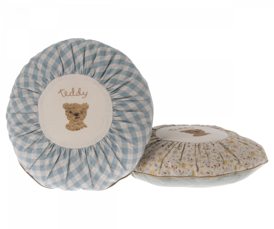 Maileg - Kudde Rund small, Teddy Checked - 2