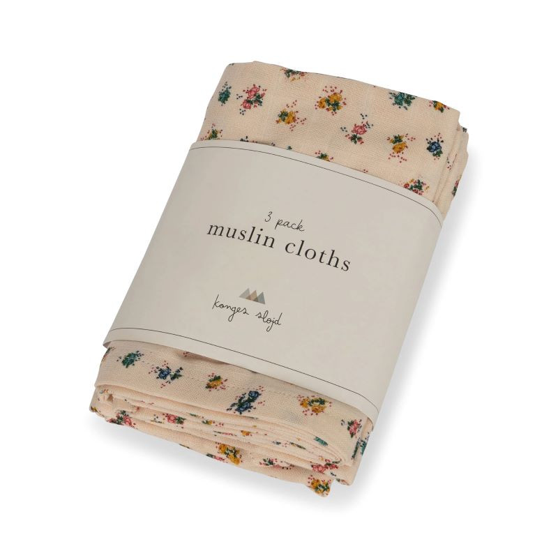 Konges slöjd - 3 pack Muslinfilt, Bloomie Blush