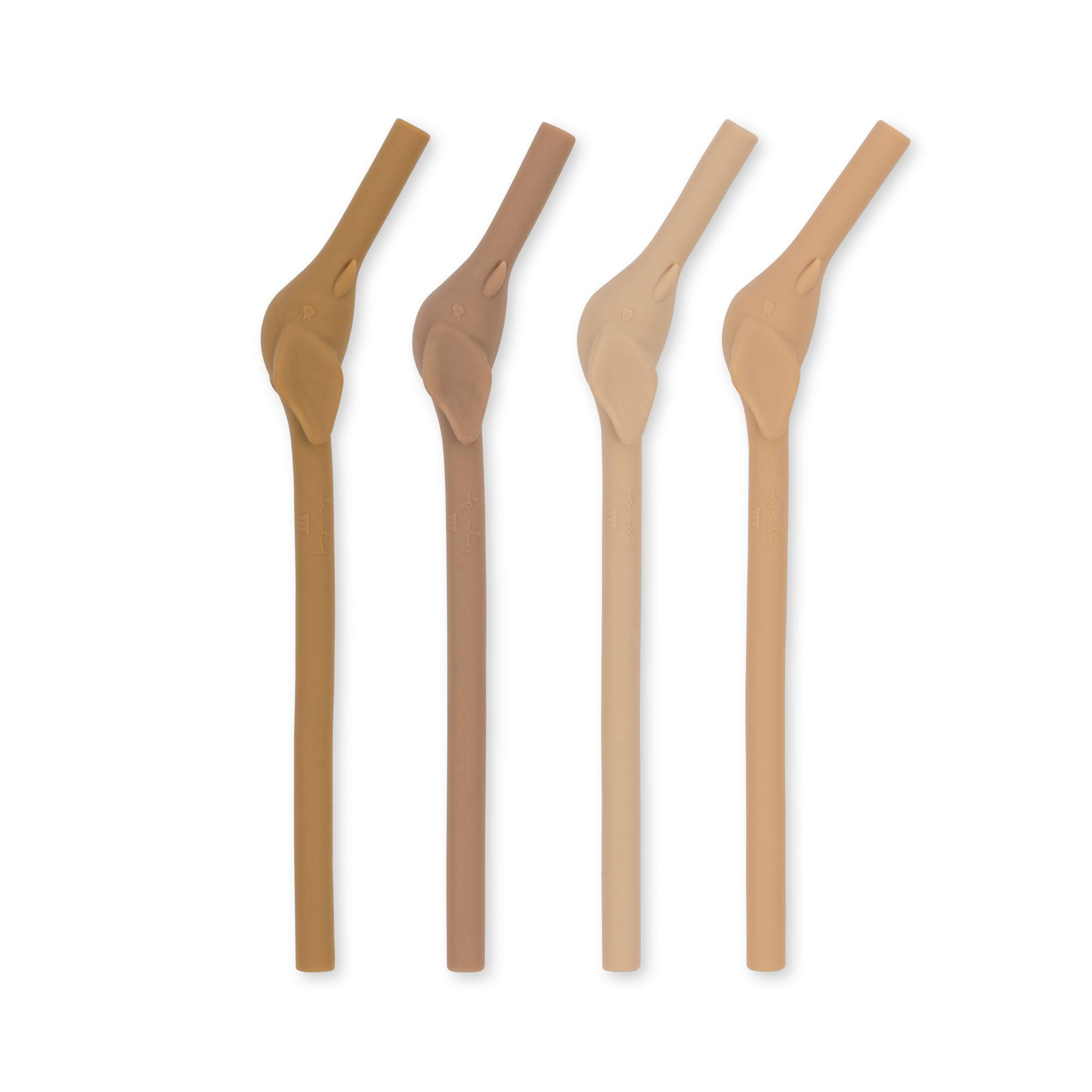 Konges slöjd - 4-pack Sugrör i silikon, Rosesand mix