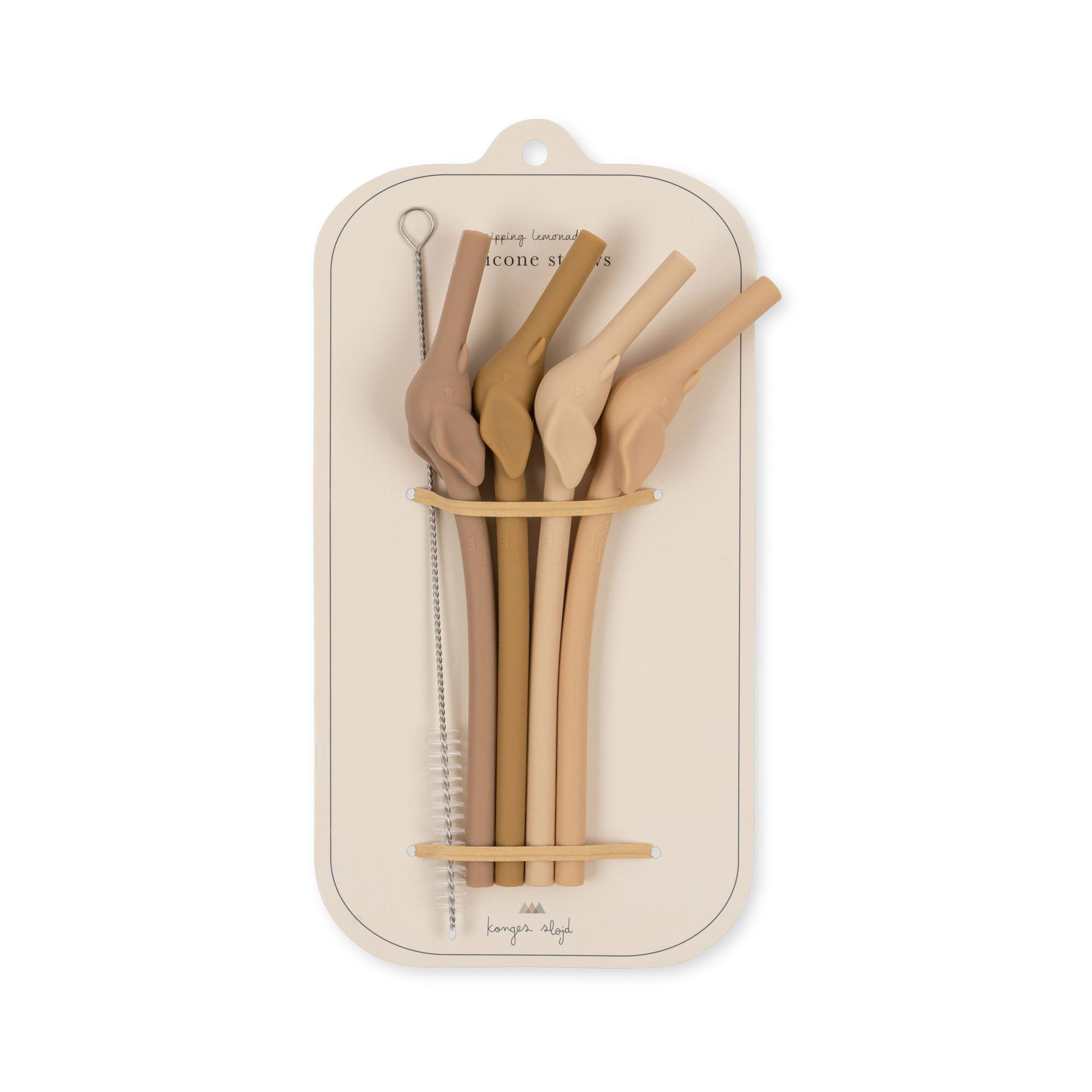 Konges slöjd - 4-pack Sugrör i silikon, Rosesand mix - 2