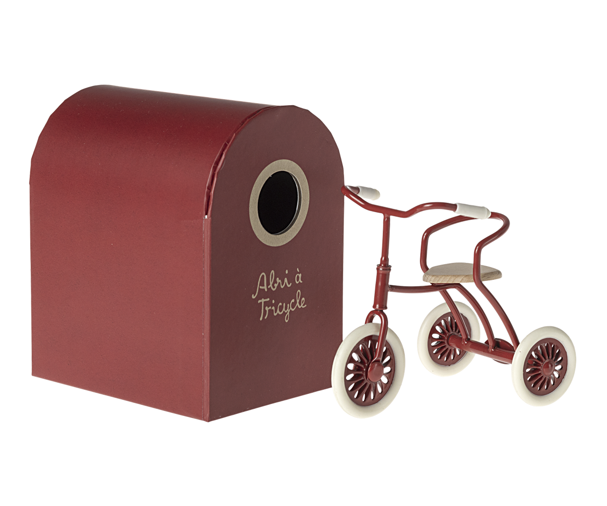Maileg - Abri à tricycle, Mouse - Röd - 6