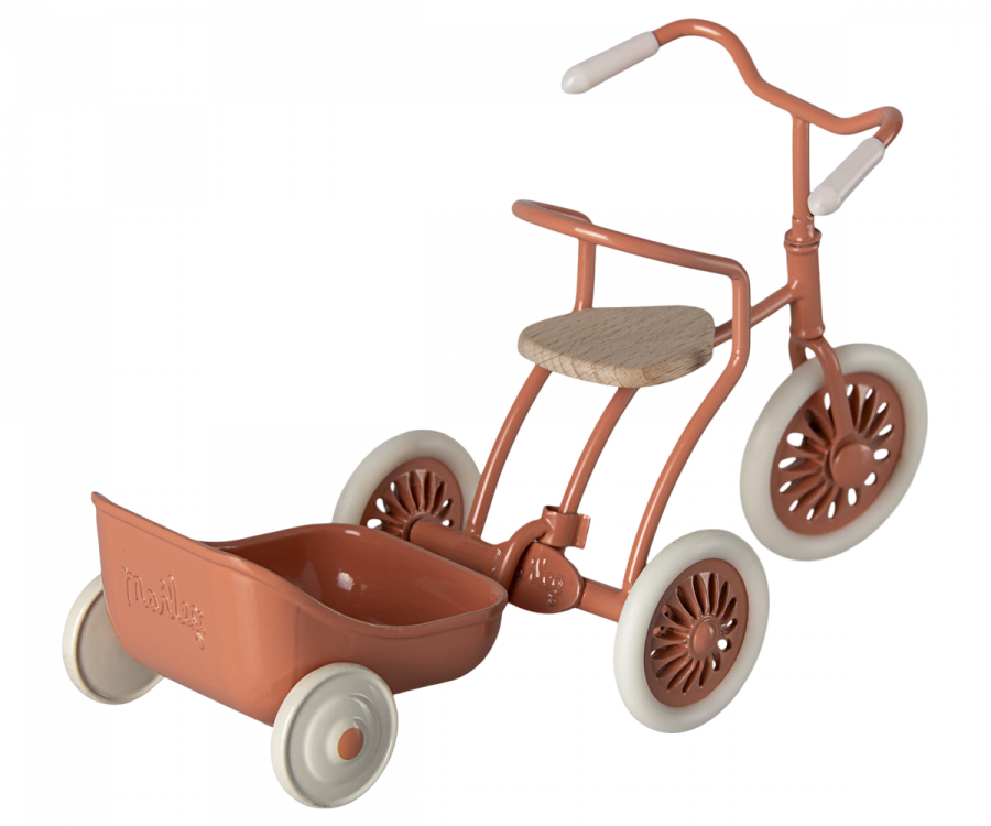 Maileg - Tricycle hanger Mouse, coral - 2