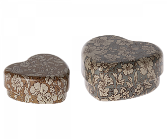 Maileg - 2 pack Hjärtask, Blue/Orcher Blossom