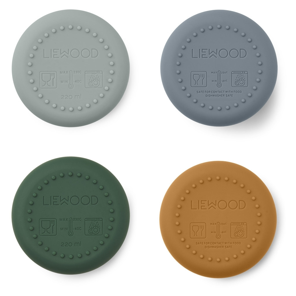 Liewood- Ethan Silikon mugg 4-pack , Dino blue multi mix - 2