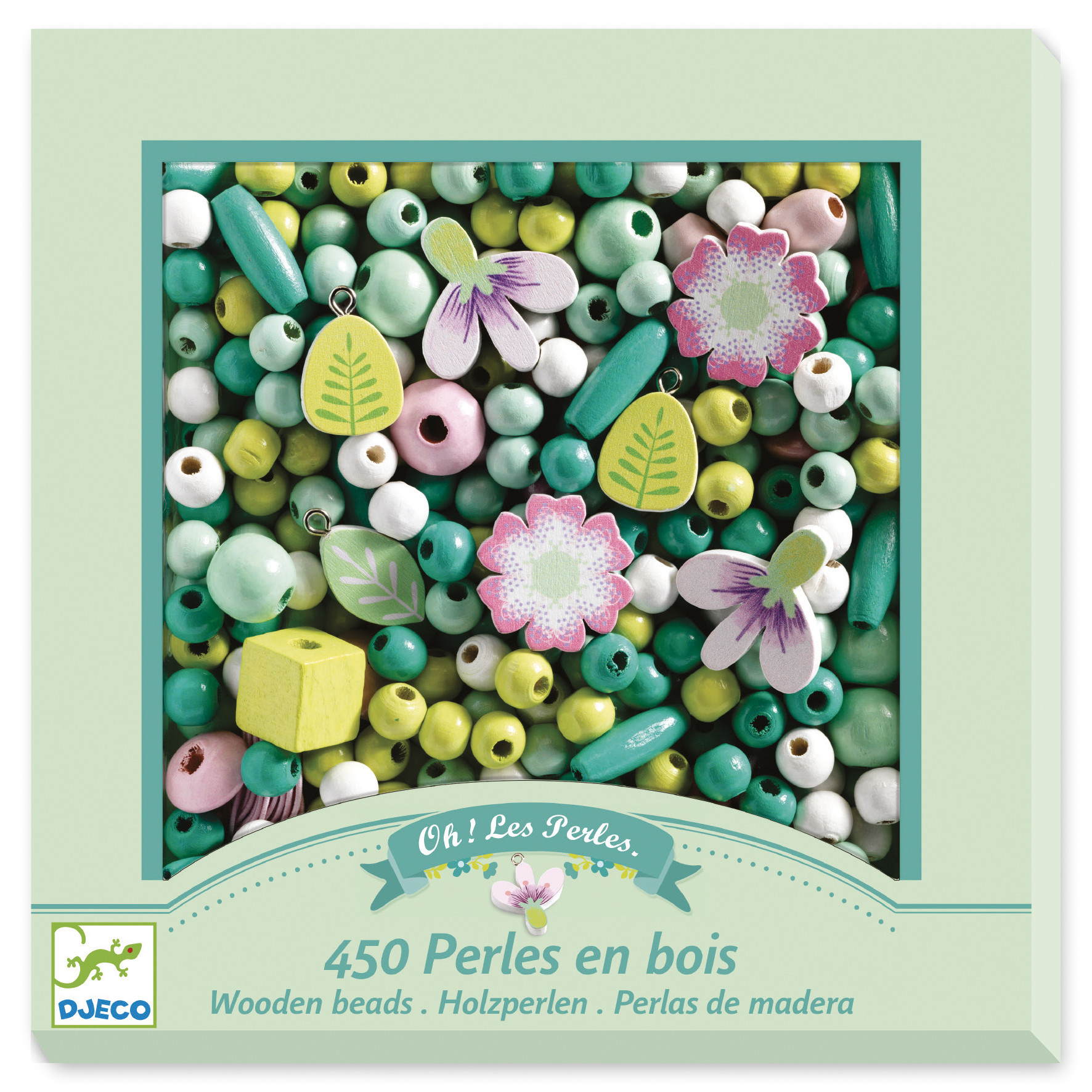 Djeco - Wooden beads, Leaves and flowers - 4