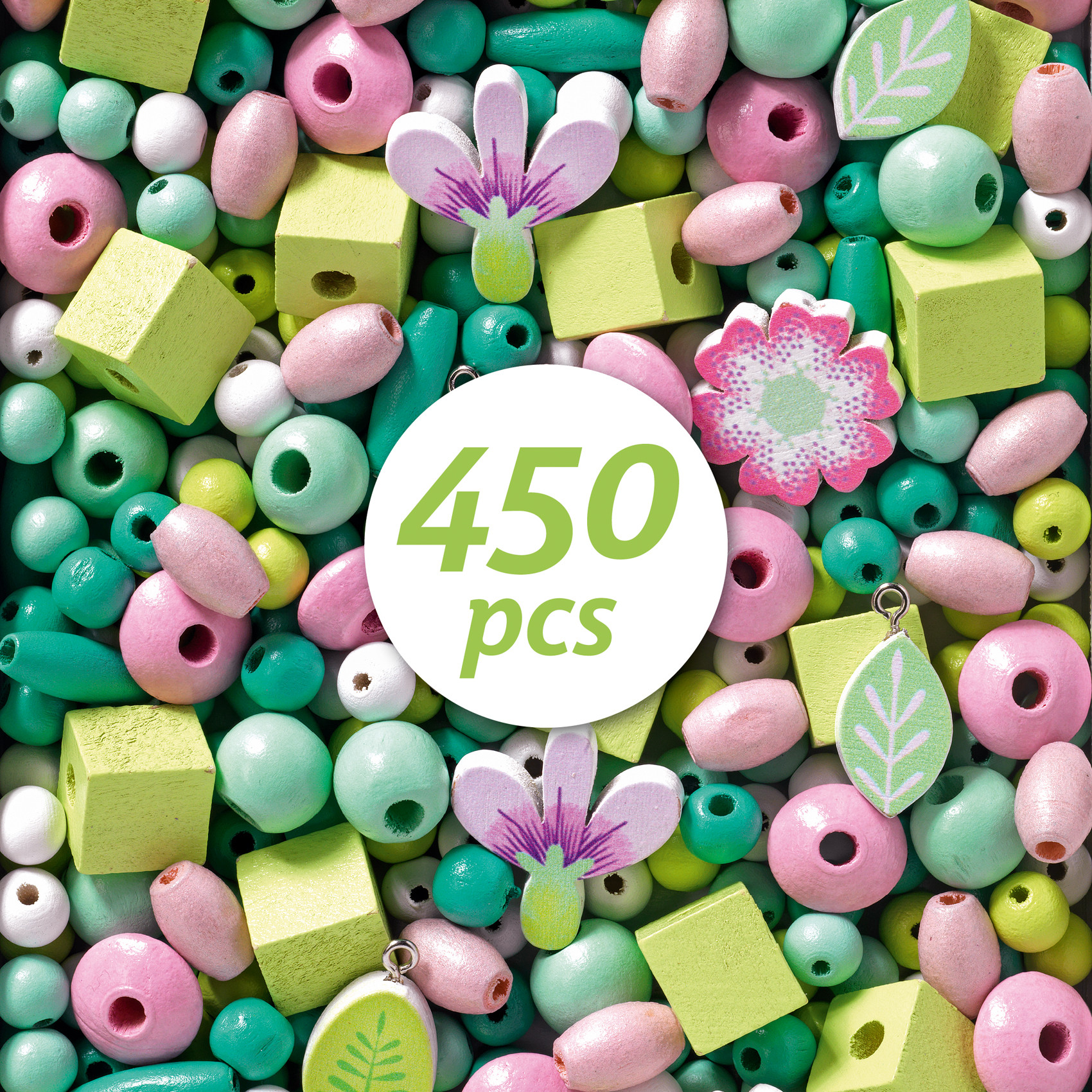 Djeco - Wooden beads, Leaves and flowers - 3