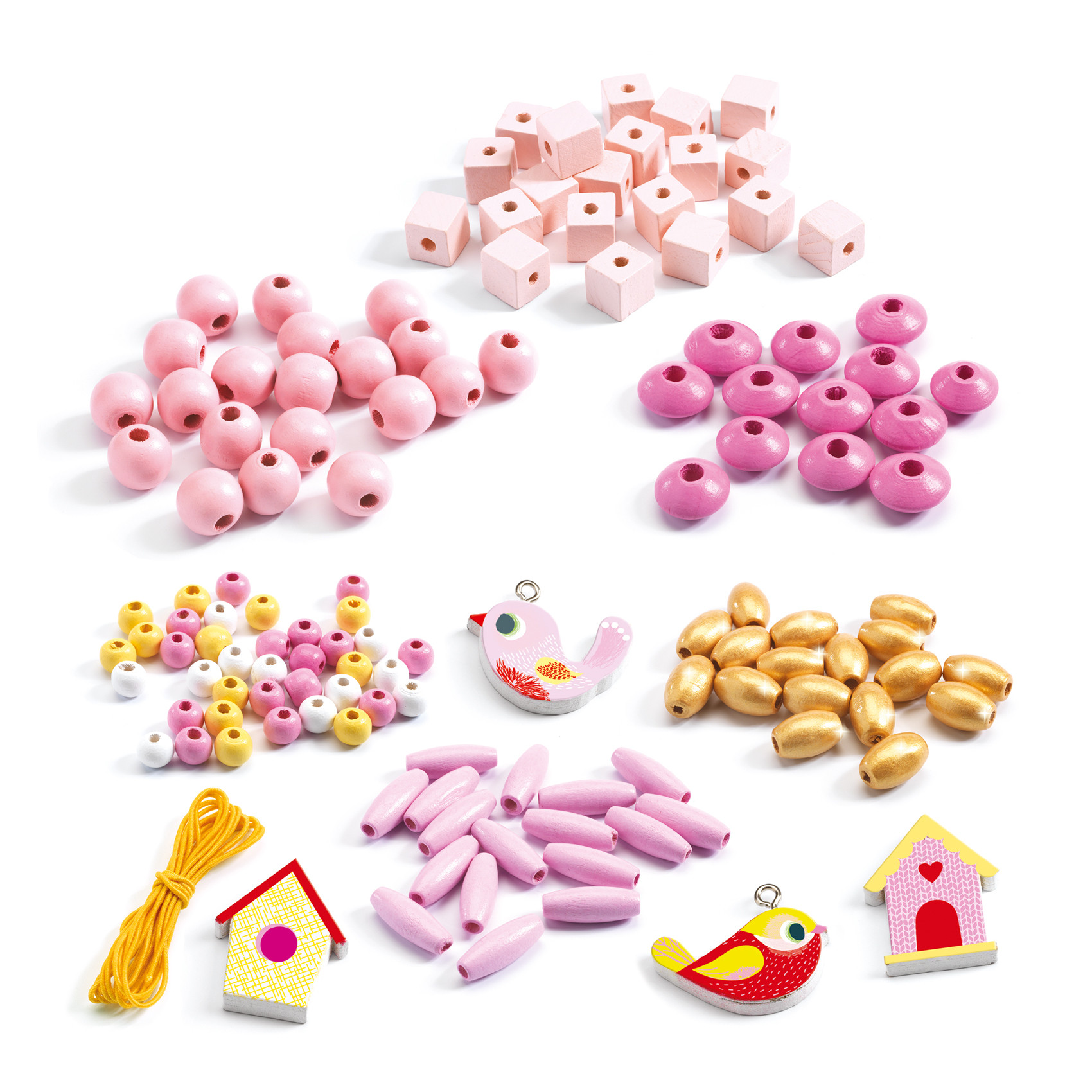 Djeco - Wooden Beads, Birds - 2