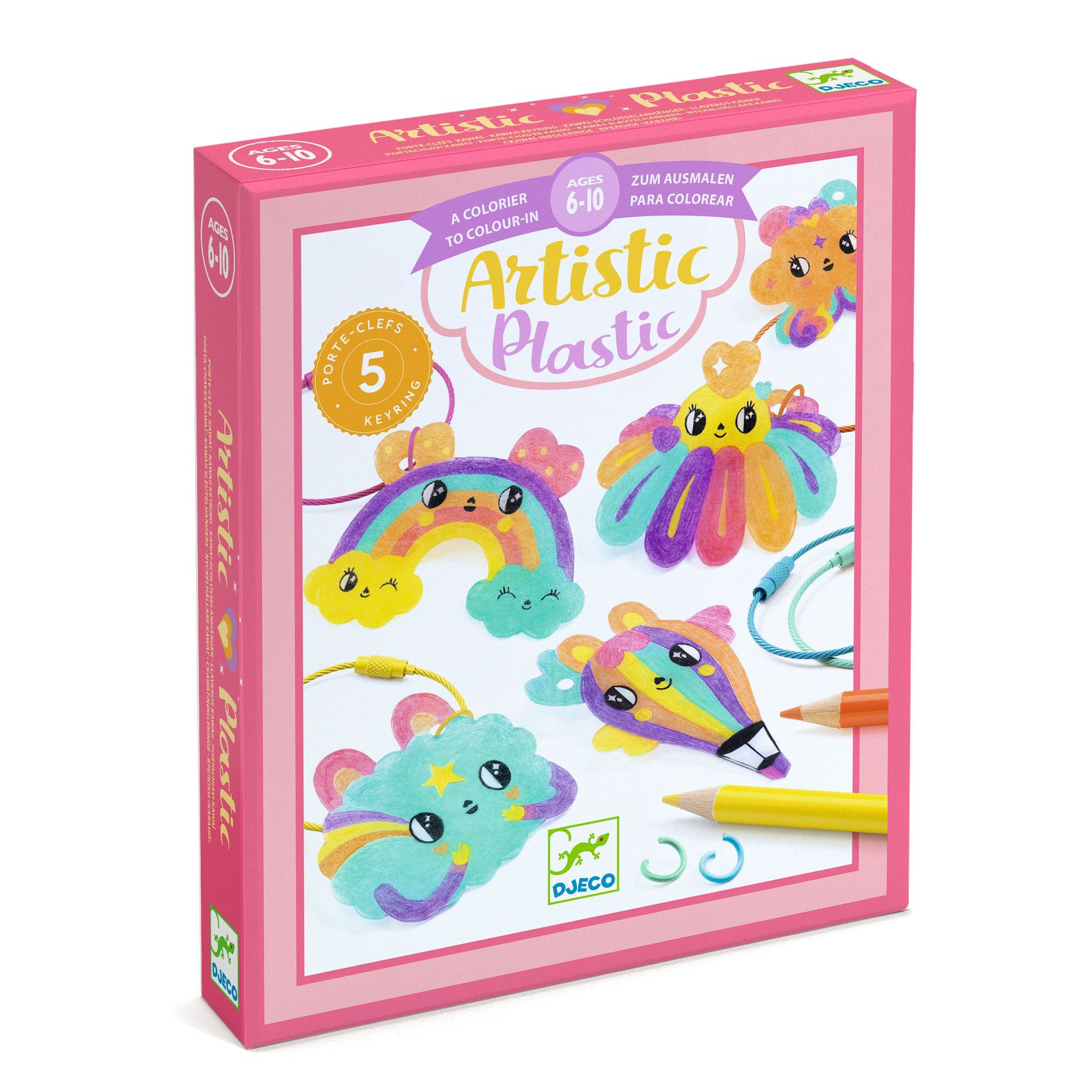 Djeco - Artistic Plastic - Kawaii Keyring - 4