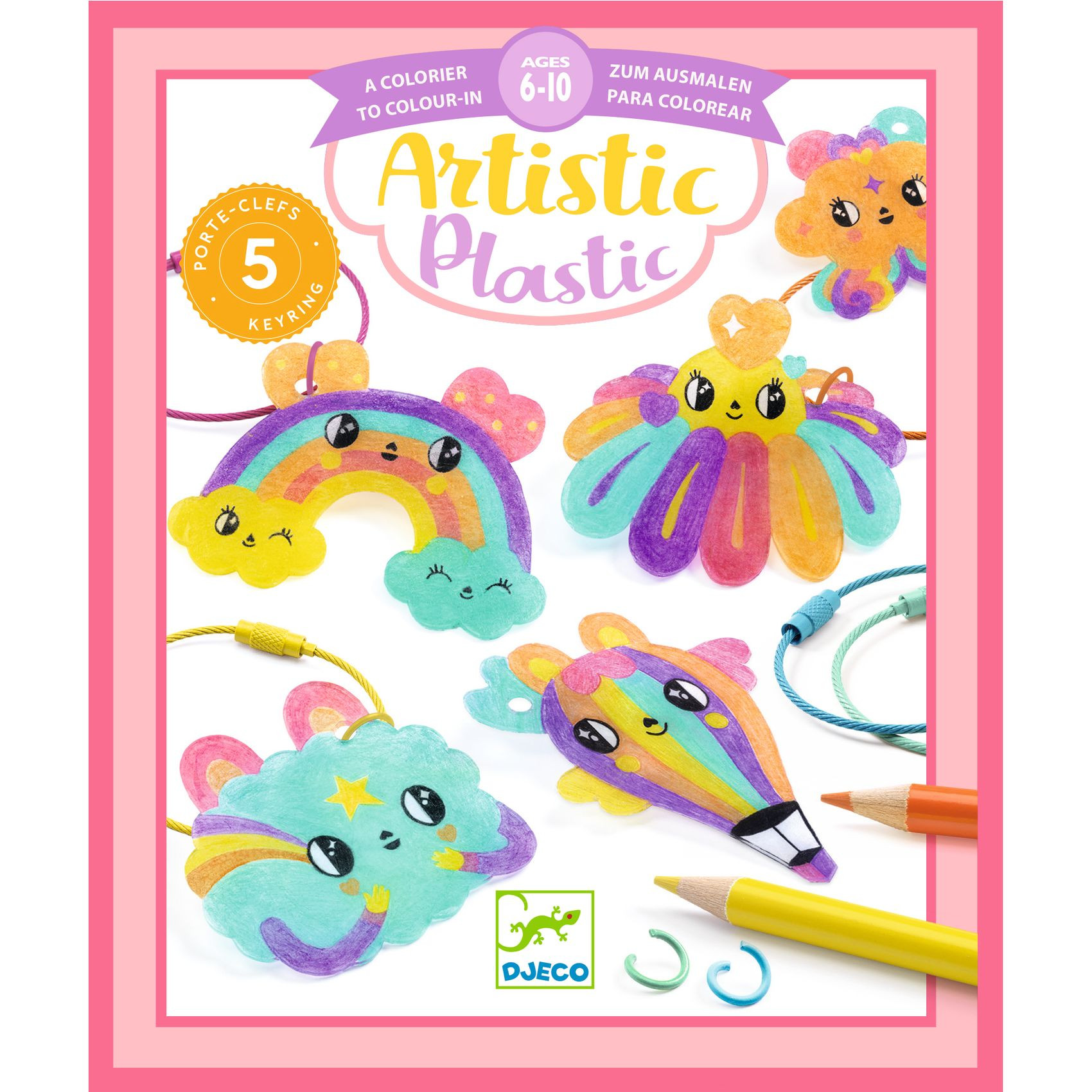 Djeco - Artistic Plastic - Kawaii Keyring