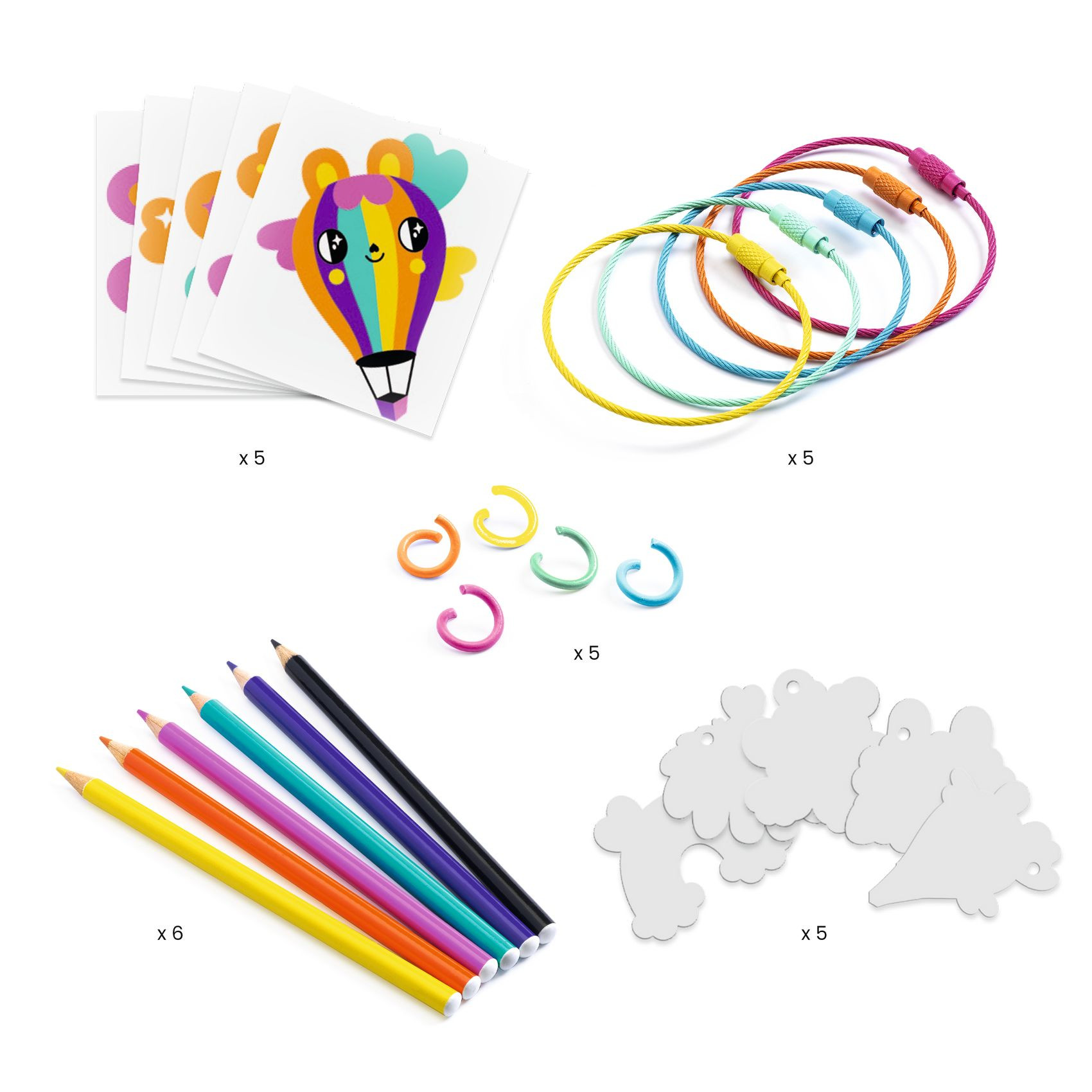 Djeco - Artistic Plastic - Kawaii Keyring - 2