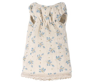 Maileg - Klänning size 1, blå blommor