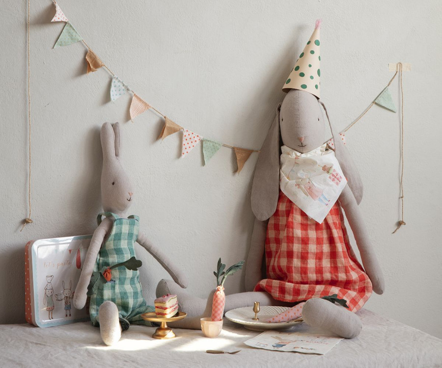 Maileg - Bunny size 5 , Rutig klänning - 7