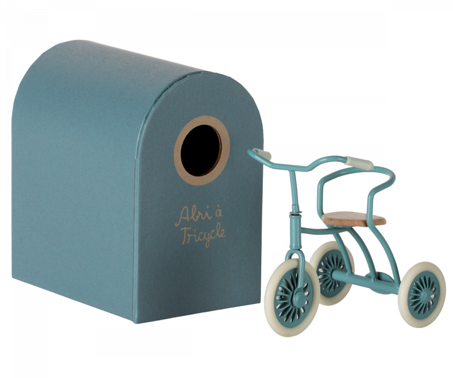 Maileg - Abri à tricycle, Mouse - Petrol blue - 6