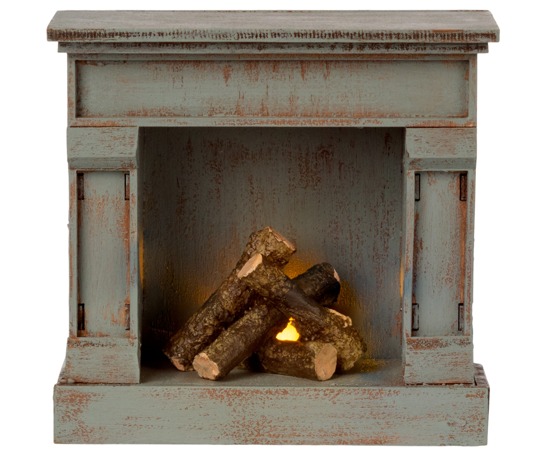 Maileg - Miniature fireplace, vintage blue - 2