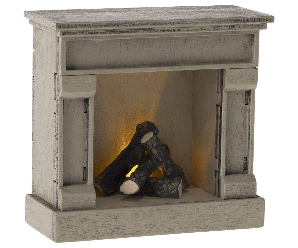 Maileg - Miniature fireplace, off white - 2