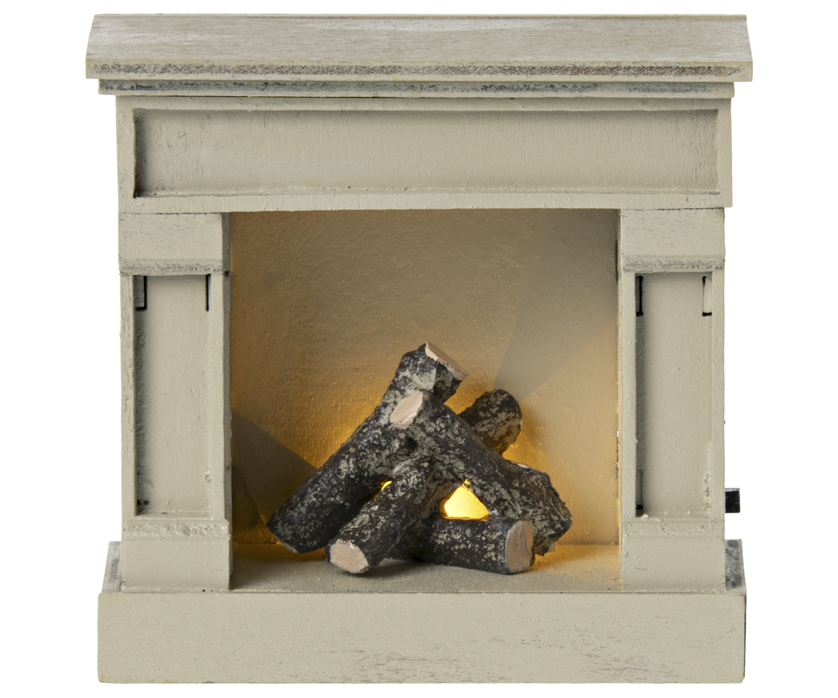 Maileg - Miniature fireplace, off white - 3