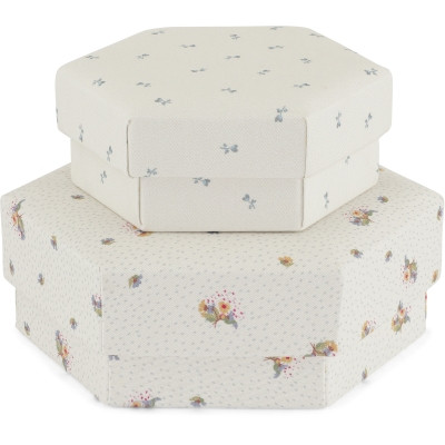 Konges slöjd - Tygklädda boxar 2-pack, Blombukett/Petit Bisou Blue