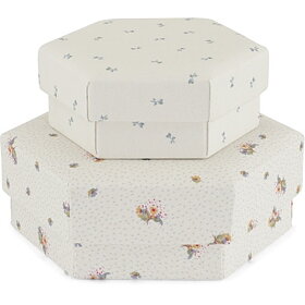 Konges slöjd - Tygklädda boxar 2-pack, Blombukett/Petit Bisou Blue