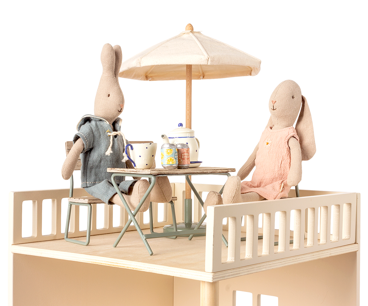 Maileg - Garden set, table with chair and bench - 4