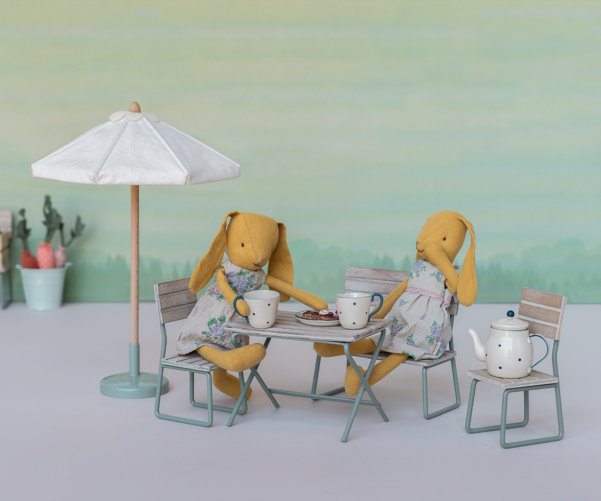 Maileg - Garden set, table with chair and bench - 6