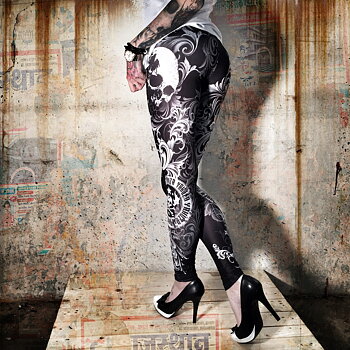 Floral Tights, black