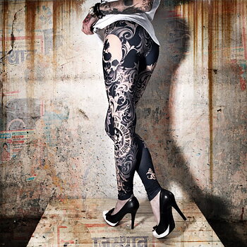 Floral Tights, mood indigo