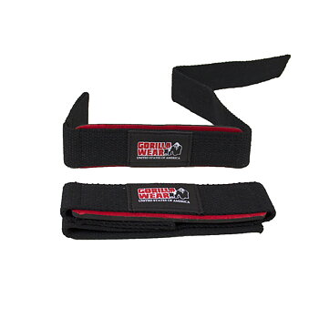 Padded Lifting Straps, black/red