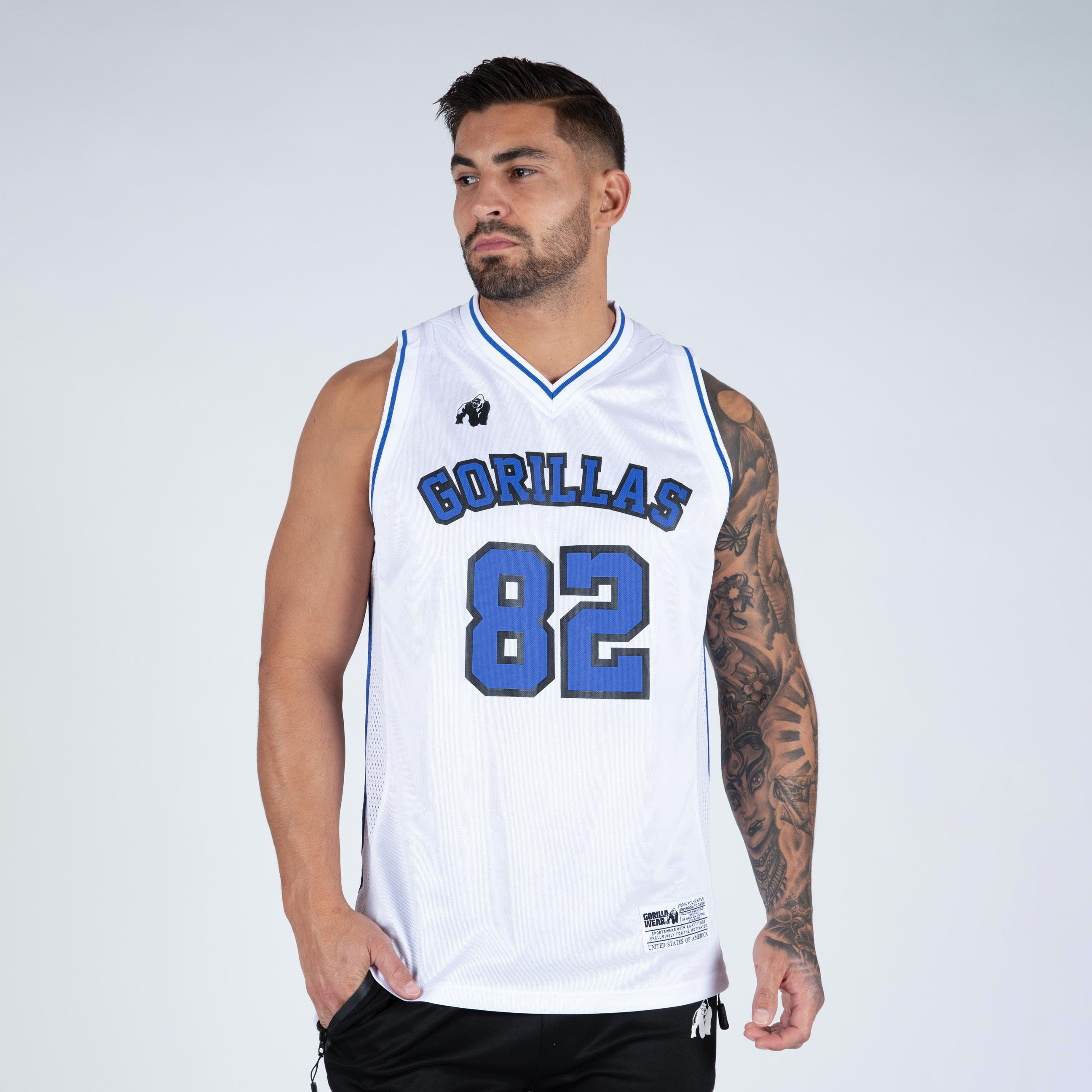 San Mateo Jersey Tank Top, white/blue