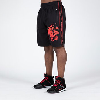 Buffalo Old School Workout Shorts, black/red