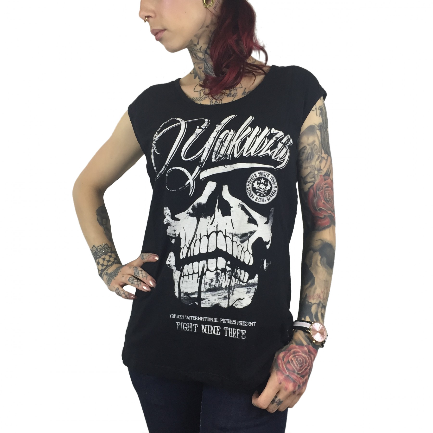 Skull Cutted Top, black